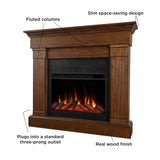 Real Flame Crawford 48" Slim Electric Fireplace with Mantel for Living Room or Bedroom, Replaceable Fireplace Insert Heater, Realistic Log and Flame Effect, Remote Control, Timer.