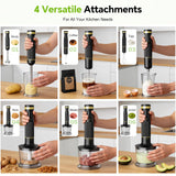 1200W Immersion Blender Handheld, 5-in-1 Variable Speed Emulsifier Hand Blender Stick with Whisk Chopper Milk Frother Mixing Cup and Storage Rack for Kitchen Soup, Purees, Baby Food and Smoothies