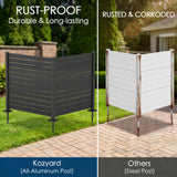 H Outdoor Privacy Screen with Aluminum Posts, Air Conditioner Fence Panels, Pool Equipment Enclosure