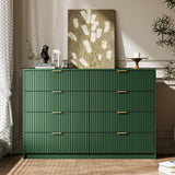 MAISONARIA Green Dresser for Bedroom, 8 Drawer Double Dresser, Modern Chest of Drawers for Bedroom, Living Room, Entryway and Closet, 55" L x 15.7" D x 37.4" H