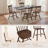 LUE BONA Wooden Dining Chairs Set of 4, Windsor Dining Chair with Thickened Backrest, Morden and Mid Century Kitchen Chairs for Dining Room Farmhouse, Weight Capacity 350 lbs