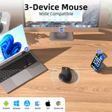 INFINMIND Ergonomic Wireless Bluetooth Mouse with 6 Programmable Buttons(Mac/Windows), Multi-Device, Flying Scroll & Side Wheel, 5 Level DPI, Rechargeable Silent Mice for Laptop, PC, Tablet, MacBook.