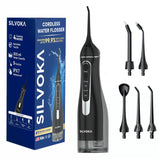 Water Flosser for Teeth, Cordless Oral Irrigator, Portable Dental Flosser with 300ML Tank, 4 Cleaning Modes, IPX7 Waterproof, Rechargeable Water Floss Pick for Braces, Gum Care & Travel (Black)