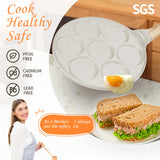 Pancake Pan Suitable for All Cooktops, 7-cup Pancake Maker, Nostick Granite Mini pancake KRETAELY