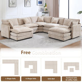GNIXUU Oversized Modular Cloud Sectional Couches for Living Room, Camel