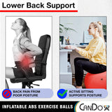 Cando - 30-1852 Deluxe ABS Inflatable Exercise Ball, Orange, 21.6" CanDo