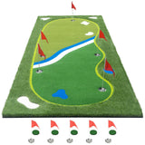 Kaoshan Golf Putting Green Mat - 5FT×10FT/5FT×12FT Putting Green Indoor, Professional Golf Putting Mat with Realistic Turf, Golf Simulators for Home, Multi Holes & Flags for Outdoor Golf Practice