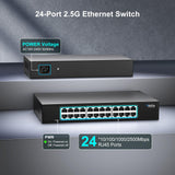 Ethernet Switch with 24* 2.5G Base-T Ports, GiGaPlus 2.5Gbps Network Switch for 2.5Gbps NAS/PC, WiFi6 Router