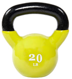 Fitvids All-Purpose Color Vinyl Coated Kettlebell, 5-50 Pounds, Yellow Fitvids