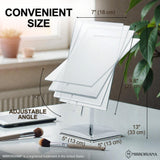 MIRRORVANA Large Table Desk Mirror with Stand for Office Desktop, Makeup Vanity and Bathroom Countertop - Personal Adjustable Face Mirror - 9.8" x 7"