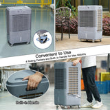 YougetTech 37'' Swamp Cooler Outdoor, 3000CFM Evaporative Air Cooler with 8 Gal Water Tank, Portable Evaporative Cooler with Dust proof bag, 120° Oscillation, 3 Speed for Garage, Yard, Patio, Grey
