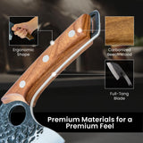 Matsato Cleaver Knife – Japanese Steel Cooking Butcher Knife for Meat & Vegetables Chopping, 5.8 Inch Kitchen Knife, Kitchen Gift for Men & Women