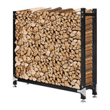 M METERXITY 4ft 1/4 Cord Firewood Rack Outdoor Upgrade Heavy Load-Bearing Frame, Wood Racks with Anti-Slip Adjustable Pad, Firewood Logs Holder Stand for Outdoor Indoor Patio Firepit