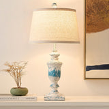 SAIWEYA 23" Farmhouse Table Lamps Set of 2, 3 Way Dimmable Lamps with 2 LED Bulbs and Rocker Switch, Vintage Nightstand Lamp for Bedroom Living Room Office End Table Entryway, Washed Blue