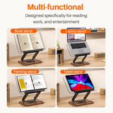 BYMECOST Acrylic Book Stand for Reading, 360°Rotating Book Holder, Black