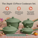 Our Place Cookware Set, 13-Piece Ceramic Nonstick Pots & Pans with Utensils
