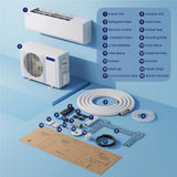 DELLA Vario Series 36,000 BTU 3 Ton 19 SEER2 Ductless Mini Split AC, Pre-Charged Heat Pump, 230V Energy Efficient Inverter System, Work with Alexa, Cools up to 2500 Sq.Ft, 16.4ft Installation Kit