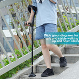 Forearm Crutches for Adults, Folding Crutches for Walking, Have Adjustable Forearm Crutch Pads, with Four Corner Base Prevent Slipping , Suitable for Old People, Lame People (Black)