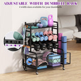 Weight Rack for Dumbbells, Dumbbell Rack Weight Stand, VOPEAK Home Gym Storage Rack for Yoga Mat Kettlebells and Strength Training Equipment, Weight Storage Holder Rack for Dumbbells with Wheels VOPEAK