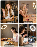 Upgrade 10.5" Ring Light for Desk with Magnetic Phone Holder for Computer