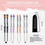 WITSPARKLLE Ropeless Battle Ropes, Adjustable Cordless Battle Ropes with Resistance Springs, Weighted Portable Workout Rope for Home Gym, Low-Impact HIIT Training Equipment for Men & Women (Pink)