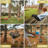 Sunyear Camping Hammock Tent - Portable Hammocks with Mosquito Net (Single/Double, 500lbs Capacity) - Spacious & Anti-Rollover Design with 2 Tree Straps for Hiking, Backpacking, Indoor/Outdoor Use