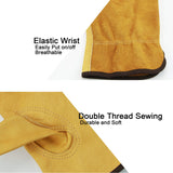 Leather Work Gloves Flex Grip Tough Cowhide Gardening Glove for Men and Women (Gold (5 Pairs), X-Large)