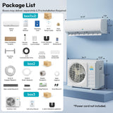 Rellytech 20000 BTU Dual Zone Mini Split AC/Heating System, SEER2 23 2 Zone (9000+12000 BTU) Ductless Mini Split Air Conditioner with Heat Pump, WiFi Control, Pre-Charged Condenser, 208/230V White