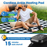 Ankle Heating Pad for Pain Cordless, Ankle Massager with Heat for Circulation and Pain, Ankle Heat Wrap, Heated Ankle Wrap
