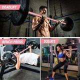 RICHUANG 7ft Olympic Barbell Weight Bar for Weightlifting,Powerlifting,CrossFit Training,500 lbs Max Load Capacity,Q235 Steel,2 Inch Olympic Strength Training Bar for Home Gym,Exercises Fitness Equipment 500LBS-Pink