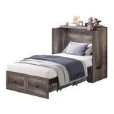 LUXOAK Twin Murphy Cabinet Bed with with Storage & Charging Station