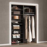 MODCART Modular Closet System, 67" Wide Closet Organizer System with Towers and Hanging, Wood Closet Tower Storage for Walk In Closets, Wall Mounted Wardrobe Organizer Kit System, Bedroom, Black