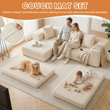 96" Boneless Couch for Living Room,Oversized Modular Sectional Sofa Bed,Modern Folding Cloud Couch with L-Shape Chaise,Convertible Sleeper Sofa,Corduroy Futon for Small Spaces Apartment,No Assembly