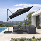 PURPLE LEAF Outdoor Umbrella 8' x 8' Square Premium Sun Protection Black
