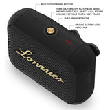 Lonzuer IP67 1 Meters Depth Waterproof Bluetooth Speaker, 10W Portable Wireless Shower Speaker with Handle, Loud Clear Sound Bass, 8H Playtime, Built-in Mic, for Beach Kayak Bike Outdoor Travel-Black