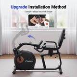MERACH Recumbent Exercise Bike for Home, Upgraded Durable Magnetic Stationary Recumbent Bikes for Seniors Adults with Resistance Bands, Exclusive App, Adjustable Comfortable Seat, 350LB Capacity, S23