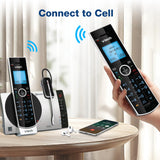 Connect to Cell DS6771-3 DECT 6.0 Cordless Phone - Black, Silver, 6.9" x 4" x 6.6" VTech
