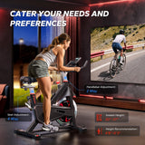 MERACH Exercise Bike, Indoor Cycling Bike Brake Pad, Magnetic Stationary Bike with Exclusive App, 300lbs Cycle Bike with Comfortable Bike Seat Cushion and Tablet Mount for Home Weight Loss MERACH