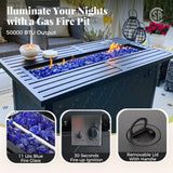 MIXPATIO 4-Piece Metal Patio Conversation Set, Fire Pit Table, 50,000 BTU