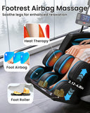Massage Chair Full Body Zero Gravity Shiatsu Recliner Back Massage Chair with Heating, 10 Roller Nodes, Airbags, Footrest, 5 Auto Modes, Bluetooth Speaker, Screen Controller, Easy Assembly, Black