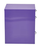 Home Furnishings HPB Heavy Duty 3-Drawer Metal File Cabinet for Standard Files and Office Supplies, Purple Finish Office Star Products