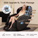 Real Relax 2026 Massage Chair Full Body,Zero Gravity Upgraded SL-Track Massage Recliner with 8 Auto Modes,Added Voice Broadcast,Child Lock and Pause Button,Headrest Cushion,Upgraded LCD Screen,Black