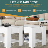 PayLessHere | 39" Lift Top Coffee Table | White | with Hidden Storage