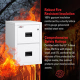 FireKing Turtle Vertical 2 Drawer Legal and Letter Fire Safe File Cabinet with Key Lock, 1 Hour Fire Rated