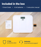 A&D Medical Digital Body Weight Scale, UC-356BLE Bluetooth Bathroom Weight Machine, UltraWide Platform and Large Display, Syncs with A&D App,550lb (249kg), Batteries Included, White