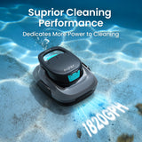 (2026 Upgrade) Aiper Cordless Robotic Pool Cleaner, Dual-Cleaning Modes with 1820GPH Suction, 100-Min Runtime, Pool Vacuum for Above Ground Pools up to 860 Sq.ft, Charcoal & Cyan