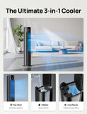 DREO Tower Fan for Bedroom, 43" Cooling Fans That Blow Cold Air 2026 Upgraded, Evaporative Air Cooler, Quiet 80° Oscillating Floor Fan, Easy Cleaning, APP Control, 4 Modes & 4 Speeds, 12H Timer, Black