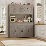 HOSTACK 71" Tall Kitchen Pantry Storage Cabinet, 55" W Kitchen Hutch, Grey