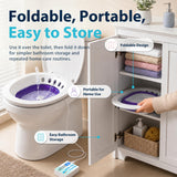 Pochik Electric Sitz Bath for Toilet Seat, Collapsible Portable Soaking Tub for Hemorrhoids and Postpartum Care, Automatic Flushing Sitz Bath Basin with Adjustable Flow - Purple