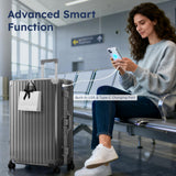 ALPHA CAMP 2 Piece Luggage Sets with Aluminum Frame (20/28 Inch,Grey)